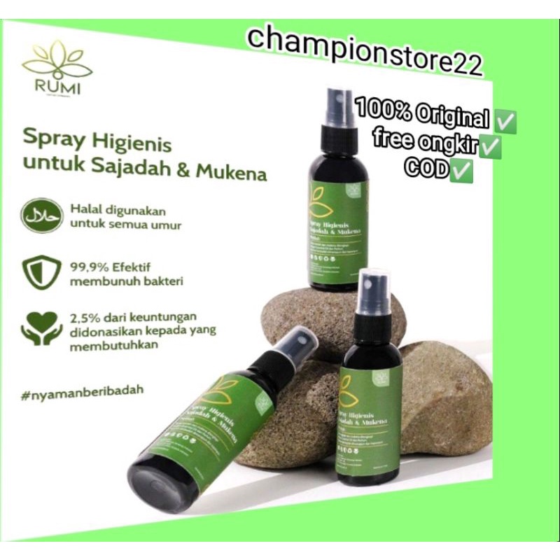 spray higienis sajadah mukena RUMI Lima Waktu 50ml travel size cairan anti bakteri parfum essentials oil