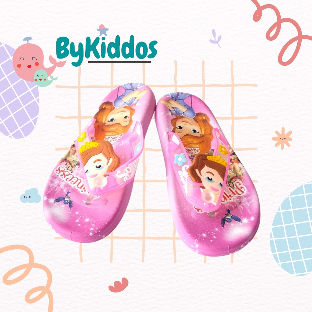 ByKiddos -Sandal Jepit Anak Cewek / Sandal Japit Impor SPIDERMAN SOPHIA / Sandal Import Anak Cowok 1-8 Tahun