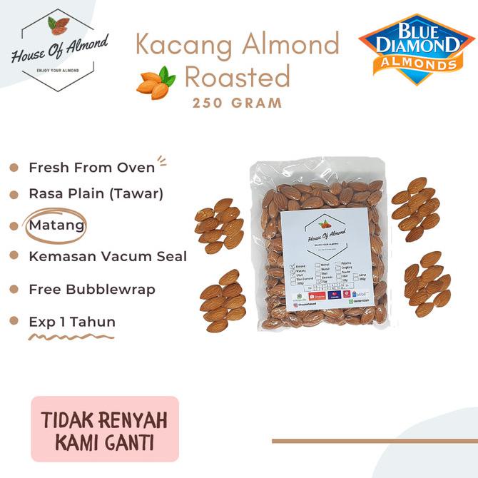 

Kacang Almond Roasted (Panggang) 250 Gr Blue Diamond Premium