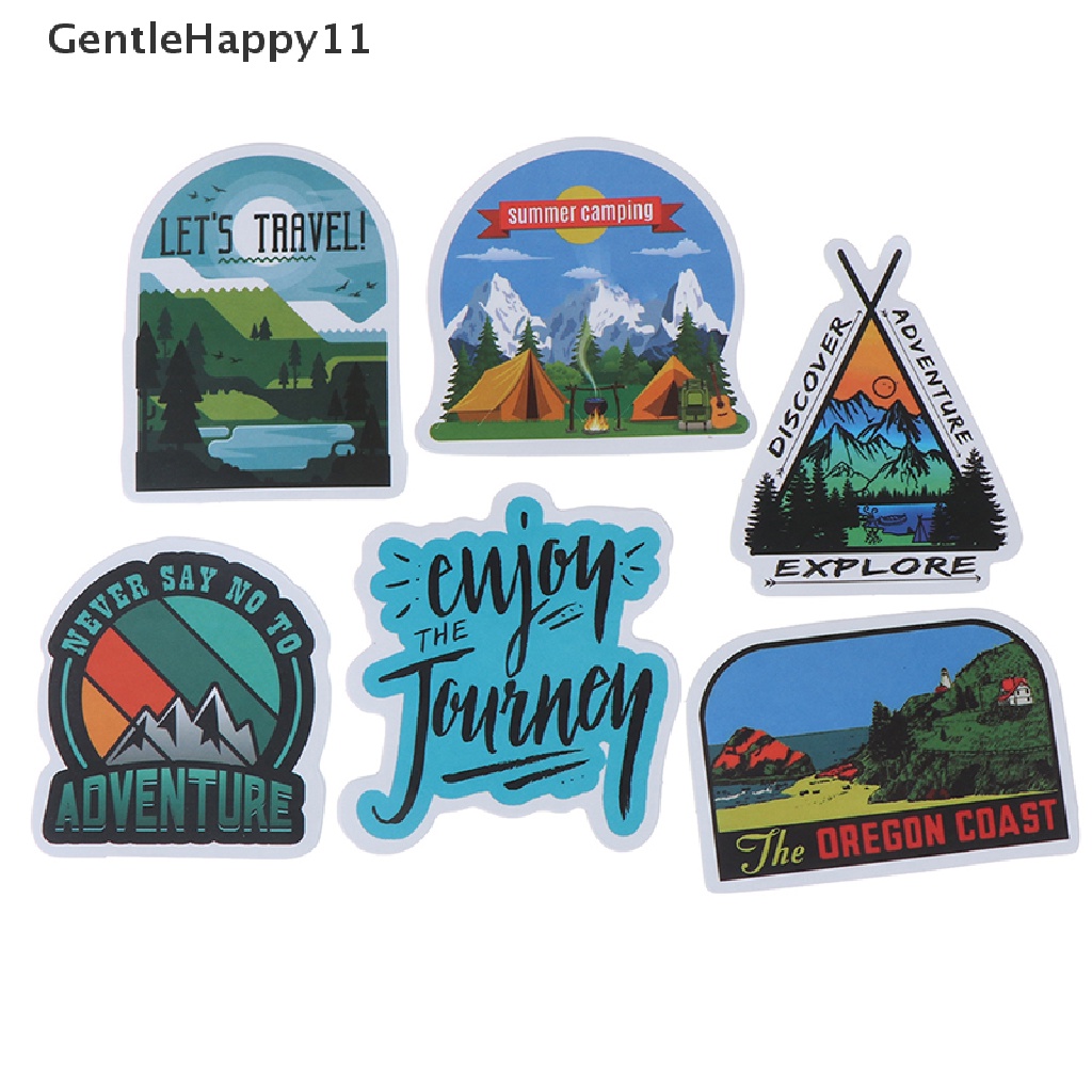 Gentlehappy 50Pcs Camping Landscape Sticker Outdoor Adventure Koper Laptop Stiker Gitar