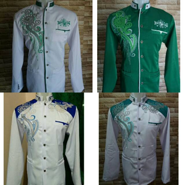 Jasko NU bordir putih & hijau gusman78 bahan twis halus beli ecer harga grosir