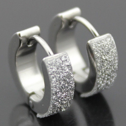 Anting Stud Hoop Bahan Stainless Steel Gaya Punk Gothic Untuk Pria Dan Wanita