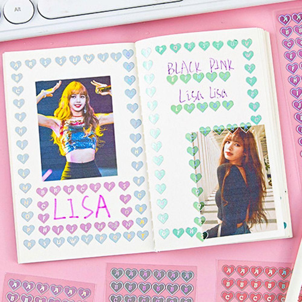Agustina Alfabet Alat Tulis Stiker Telepon Gadis Scrapbooking Jurnal Handbook DIY Album Hias Bling Huruf Hati