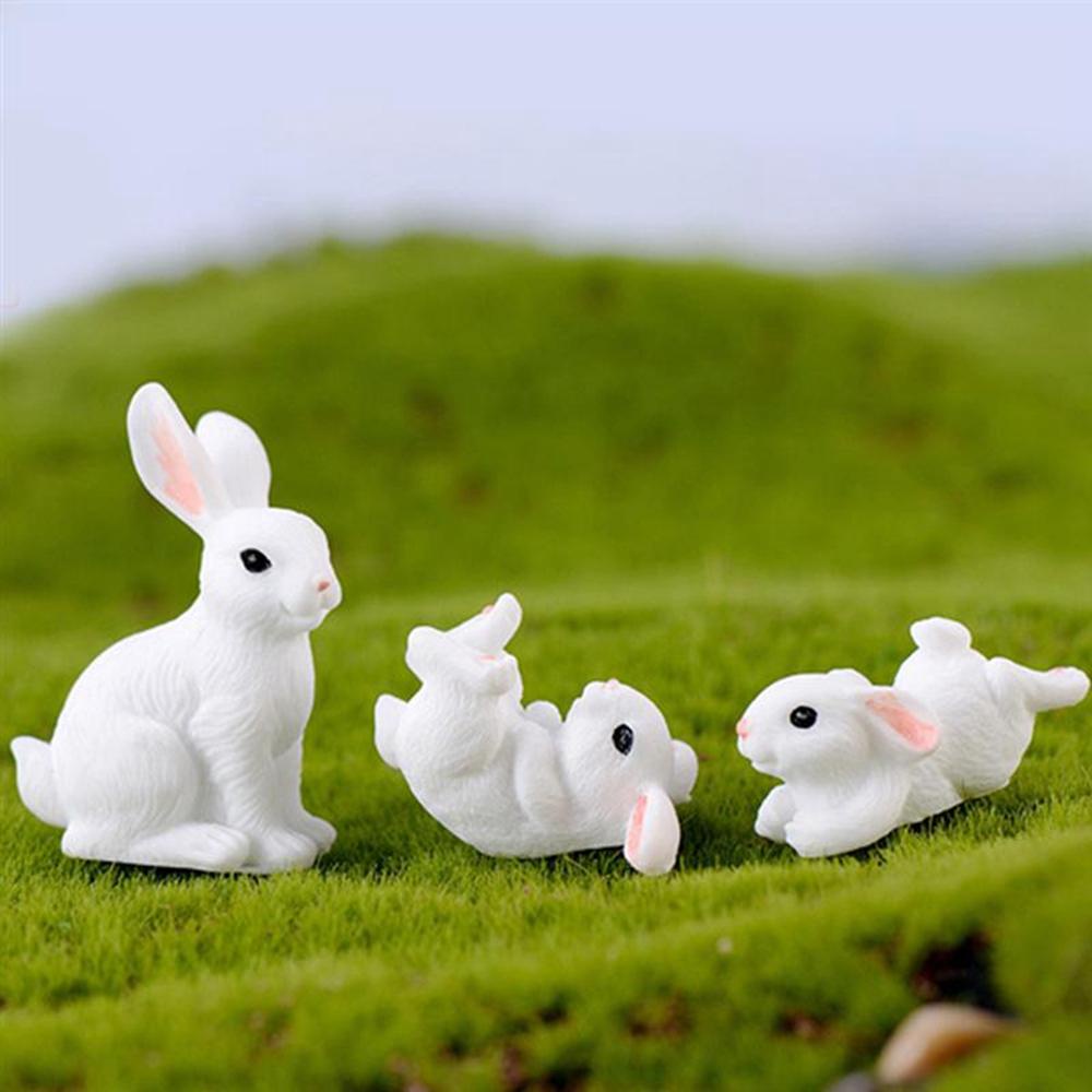 Quinton Patung Kelinci Bunny DIY Kerajinan Dekorasi Rumah Ornamen Peri Perlengkapan Taman