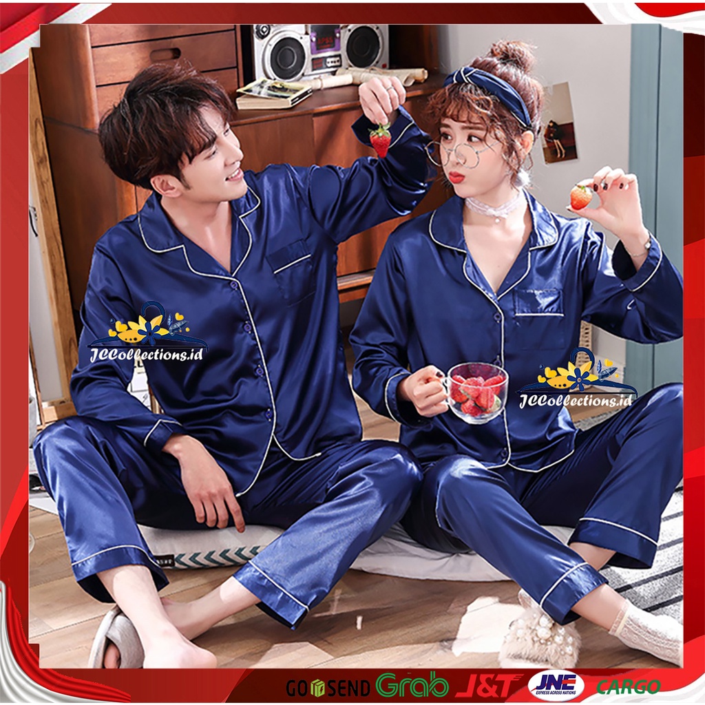 Baju Tidur couple pasangan murah / piyama couple pasangan / Piyama Satin Couple  - JCCollections