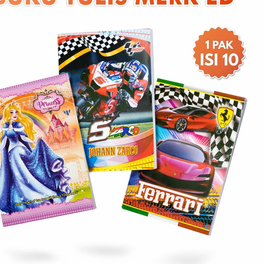 

Update Buku Tulis Isi 38 Lembar Cover Bergambar Merk ED Per Pak 10 Pcs !