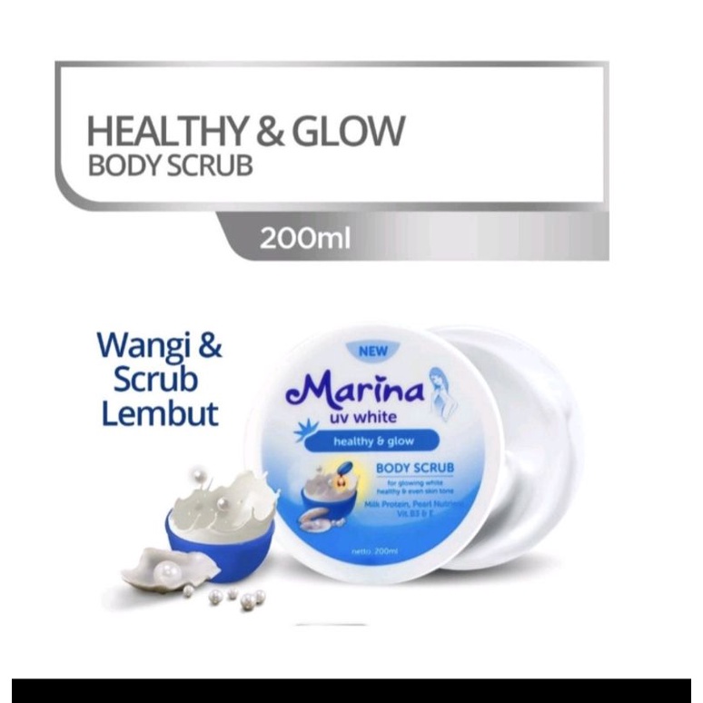 marina body scrub healty & glow 200ml biru