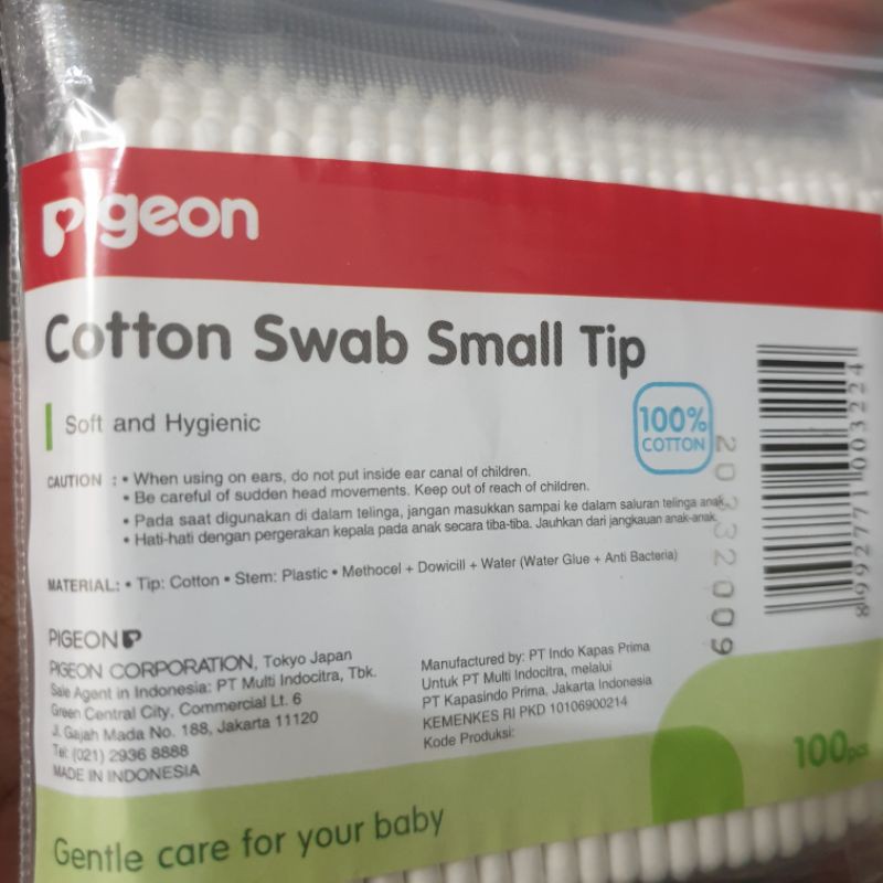 Pigeon Cotton Swab Small Tip 100 Stick | Cotton Bud Bayi 100s Soft And Hygienic Pigeon