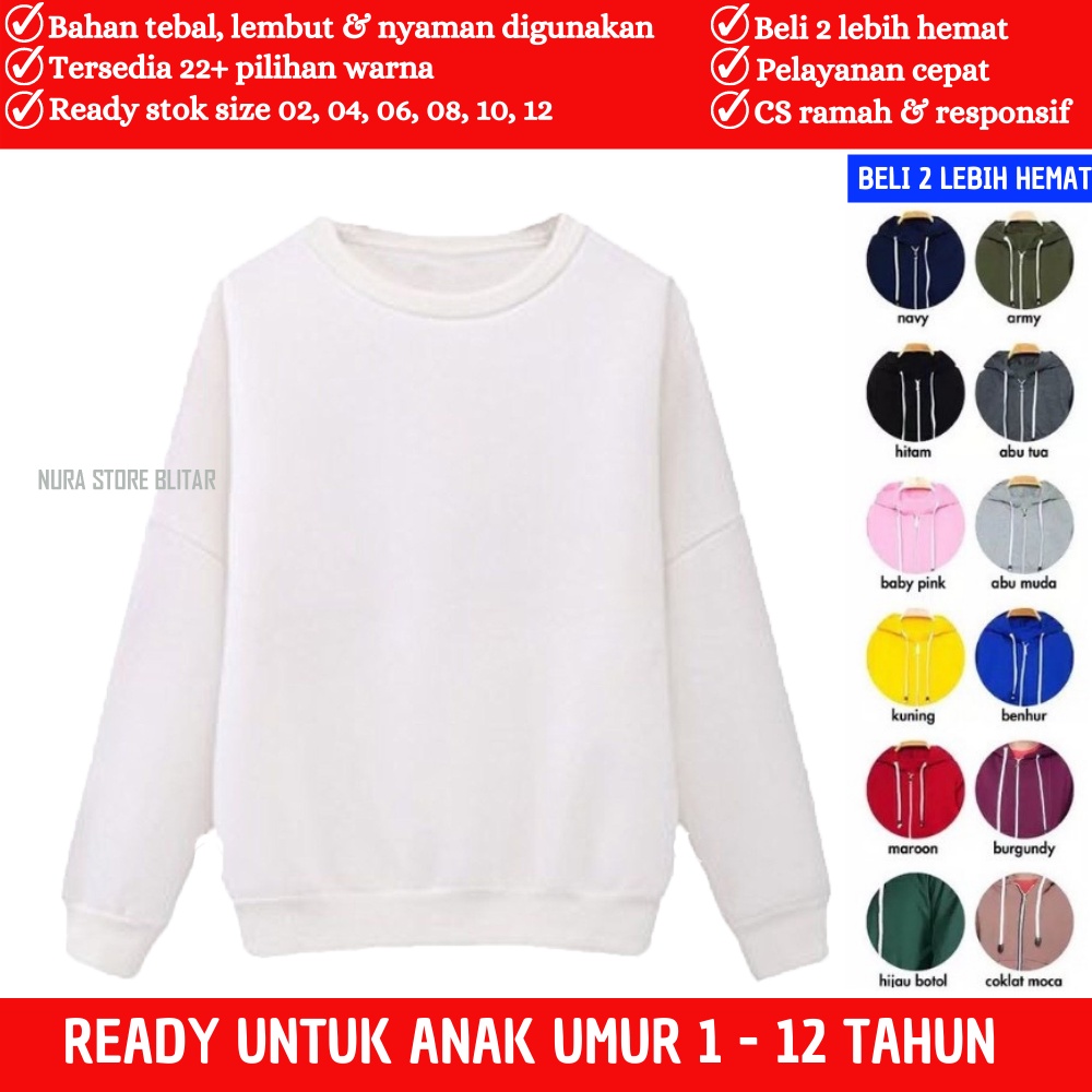 Baju Sweater Hudie Jumper Anak Perempuan Laki Laki Kecil Cowok Cewek Branded Couple Kembar Motif Pol