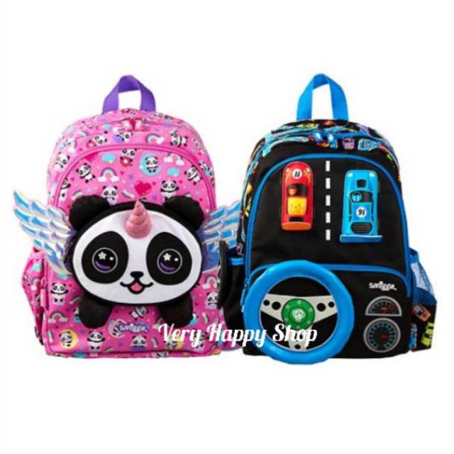 Smiggle Panda Vroom Character Backpack unicorn car vrom bagpack tas anak ori original race car