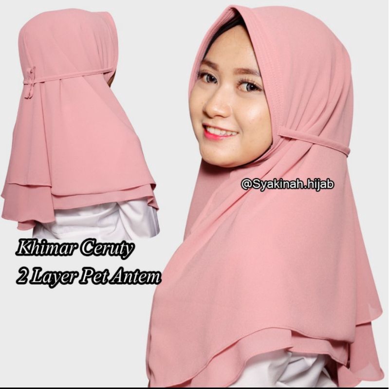 khimar ceruti 2 layer | Hijab instan