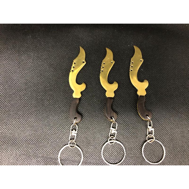 MURAHH, gantungan kunci Kuningan model kujang