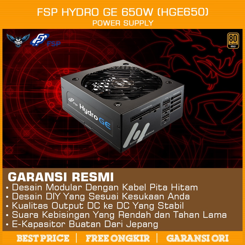 PSU FSP HYDRO GE 650W 80+ Gold | Power Supply Full Modular (HGE650)