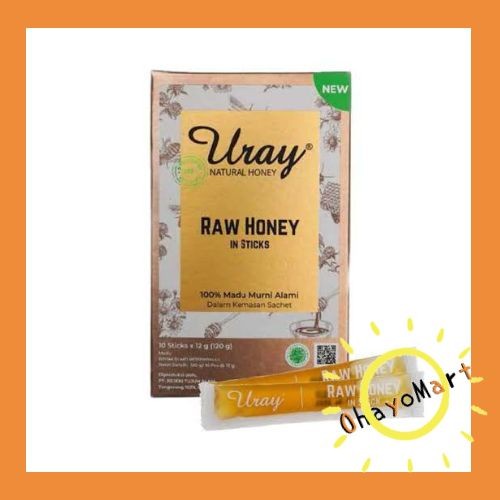 Uray Natural Honey Sachet / Raw Honey in Sticks / Madu sachet 10x12g