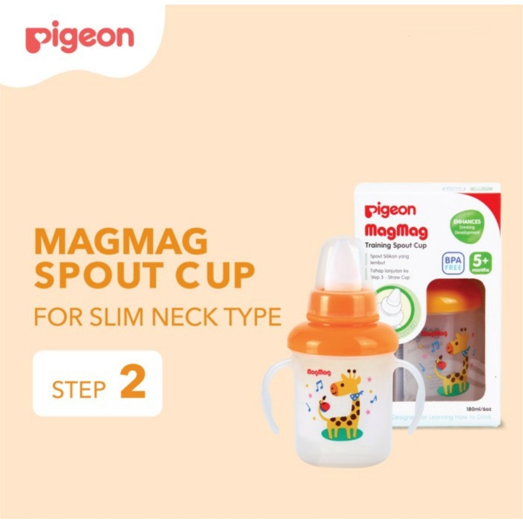 Pigeon Mag-Mag Step 2 Step 3 All in One Set Training Cup System Cangkir Minum Bayi Magmag Pigeon Straw Spout Cup