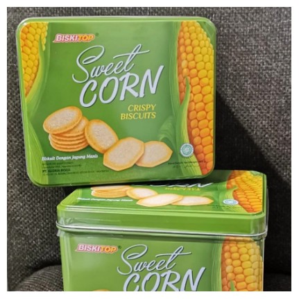 

Biskitop Sweet Corn 400gr /Biscuit Lebaran /Biscuit kaleng
