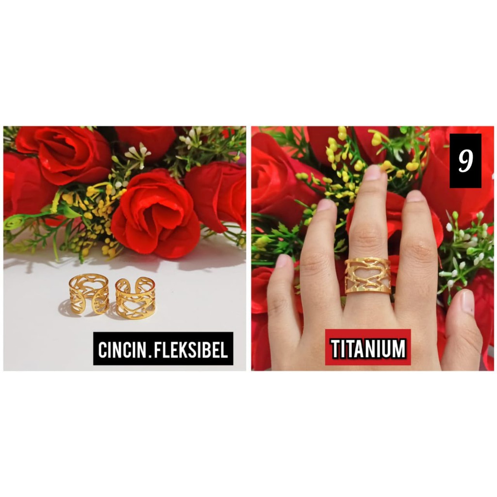 Cincin motif Fleksibel Titanium Stainless Steell (COD)