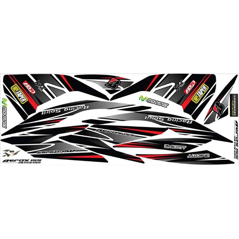 Striping Aerox 155 Variasi Yamaha Sticker Stiker Skotlet Lis Motor Lis Body Lis
