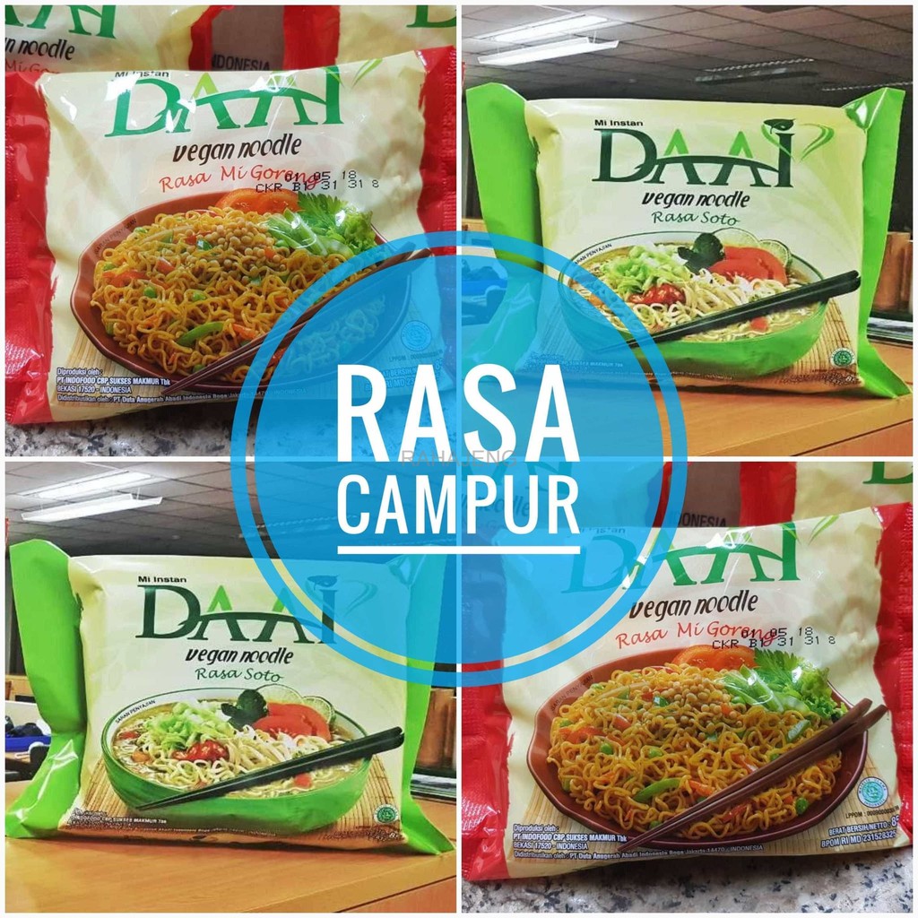 

Mie Daai 1 Dus Campur ( 20 Bks Goreng + 20 bks Kuah SOTO)