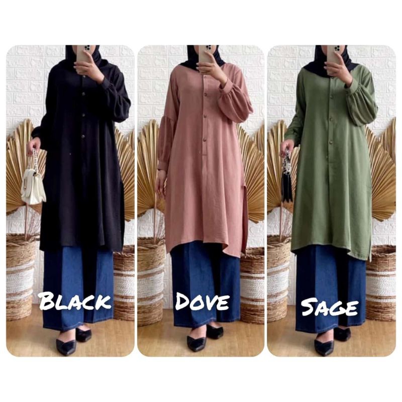 crinkle long tunik
