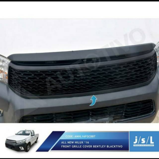 Front grill cover model Bentley Hitam &amp; Chrome Toyota all new Hilux jsl