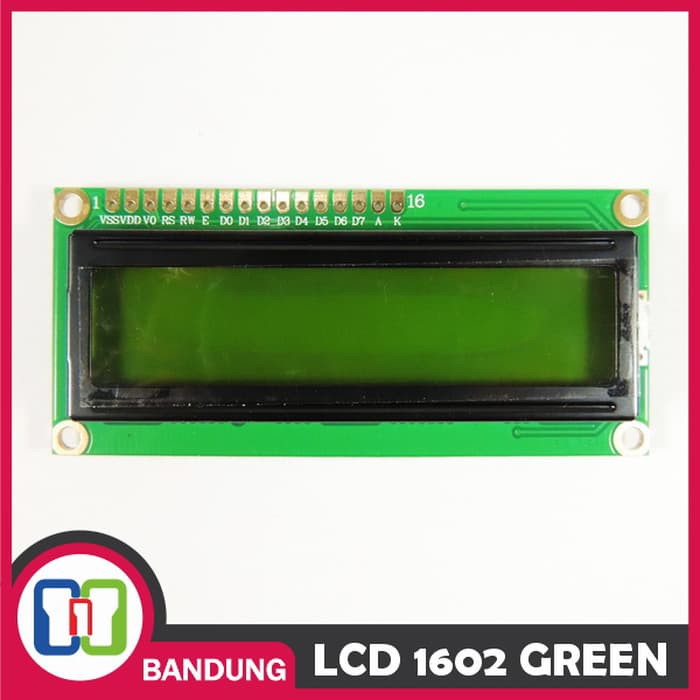 LCD CHARACTER 16X2 1602 5V GREEN HIJAU BACKLIGHT MODULE