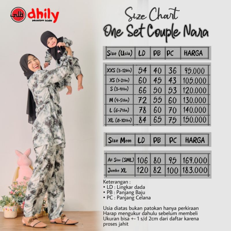 ONESET NARA | BAJU COUPLE MOM KIDS | BY DHILY |