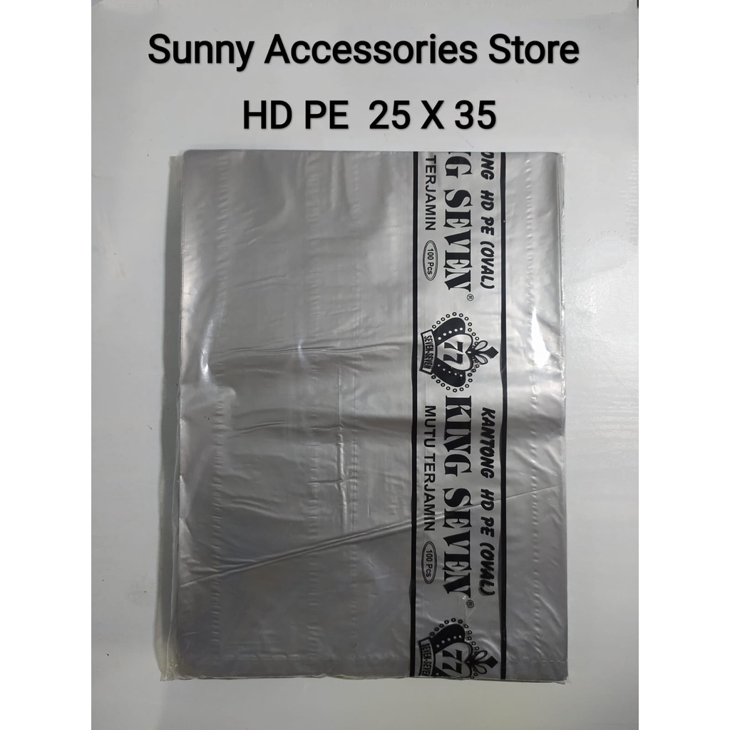 Plastik Packing HD PE Polos 25X35 Silver King Seven 100 Pcs Premium Product