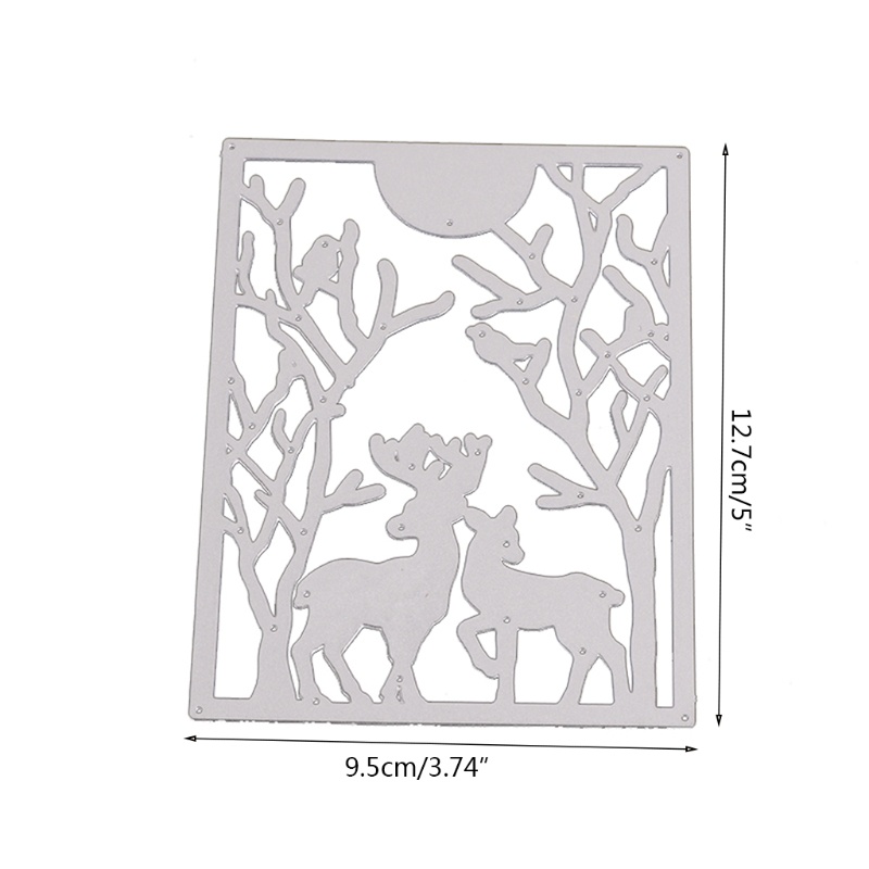 Cetakan Stensil Cutting Dies Motif Rusa Natal Bahan Metal Untuk Scrapbook / Craft Diy
