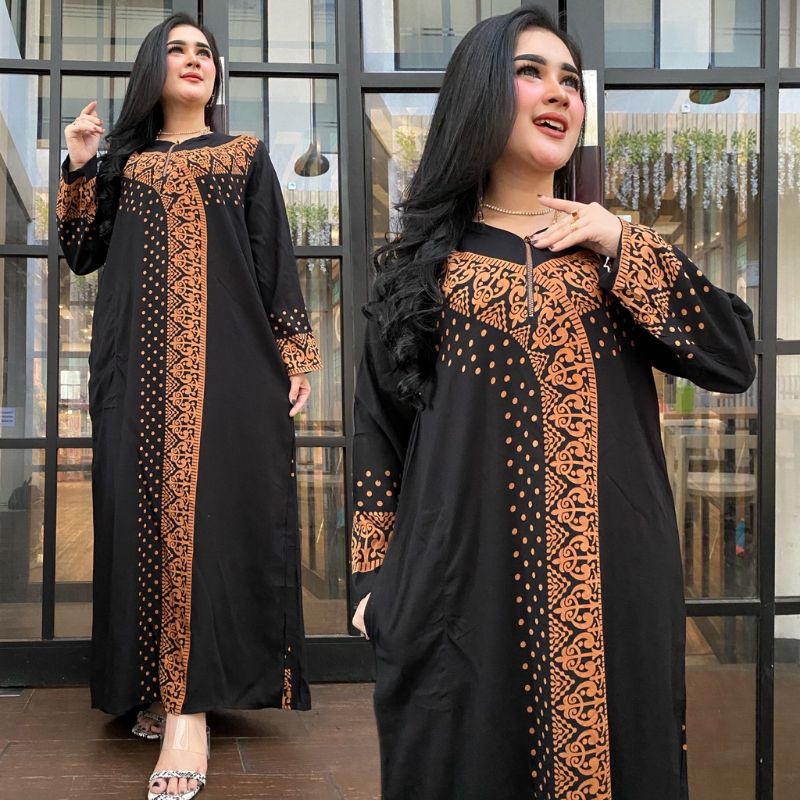DASTER LENGAN PANJANG RESLETING DEPAN BUSUI BUMIL BAHAN SANTUNG RAYON TEBAL HALUS ADEM