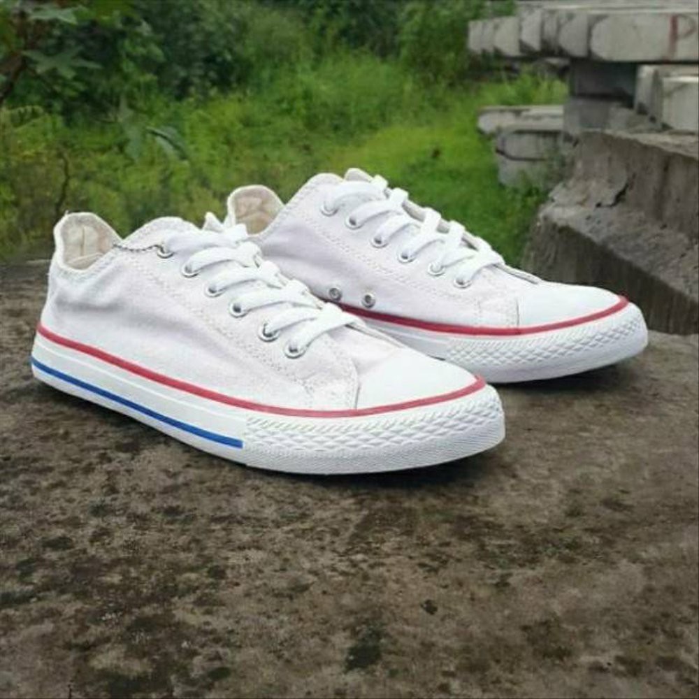 Sepatu Convers CTChuck Taylor All Star Classic All Full Optical White Putih Polos Ox Low Pendek