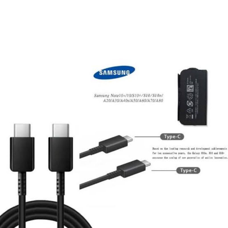 Kabel Data Samsung Usb C To C Fast Charging 3A Samsung A70/A80/A71/S10/S10+/S20/NOTE 10/NOTE 10+