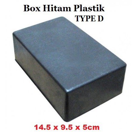 Box Hitam Plastik Type D 14.5 x 9.5 x 5Cm Box Casing Driver Bok Hitam Persegi Adaptor Modem Besar Serbaguna