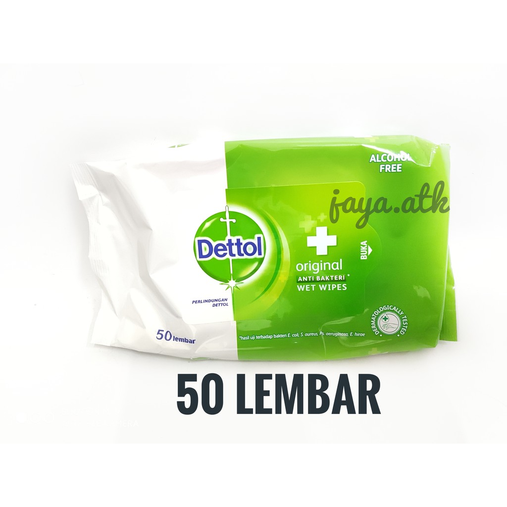 TISU DETTOL DETTOL TISUE BASAH WET WIPES 50 LEMBAR TISU BASAH TISSUE BASAH ANTI BAKTERI DETOL TISU