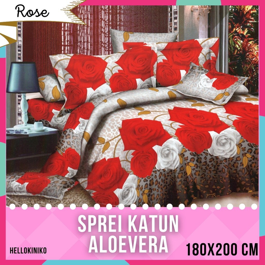 SPREI KATUN ROSE MOTIF BANYAK MURAH T30 180x200 CM KINIKO