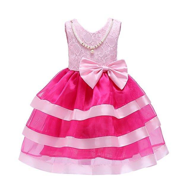 Ga2547 Corrine Dress Pink Gaun Ulang Tahun Anak Perempuan Tutu Import Lucu Korea Pesta Pengapit