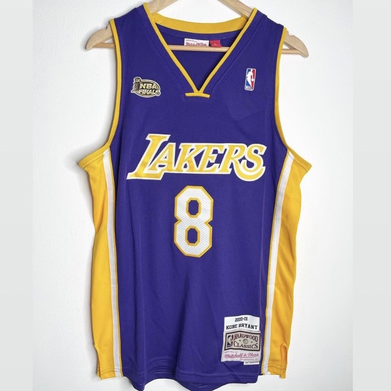 Jual JERSEY BASKET NBA LAKERS 8 KOBE BRYANT UNGU 2000/2001 NBA FINALS
