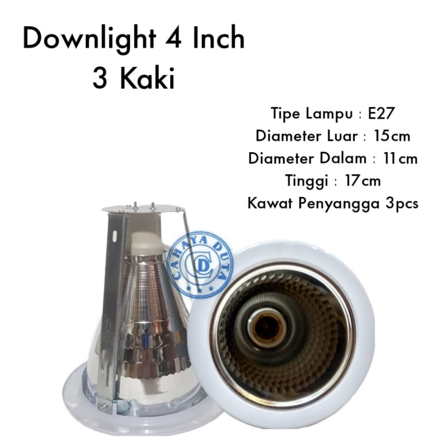 Jual Kap Fitting Lampu Downlight Inch Kaki Shopee Indonesia