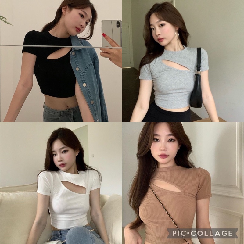K947 - Korean Blackpink Top | Atasan wanita crop bergaya korea kekinian import seksi casual