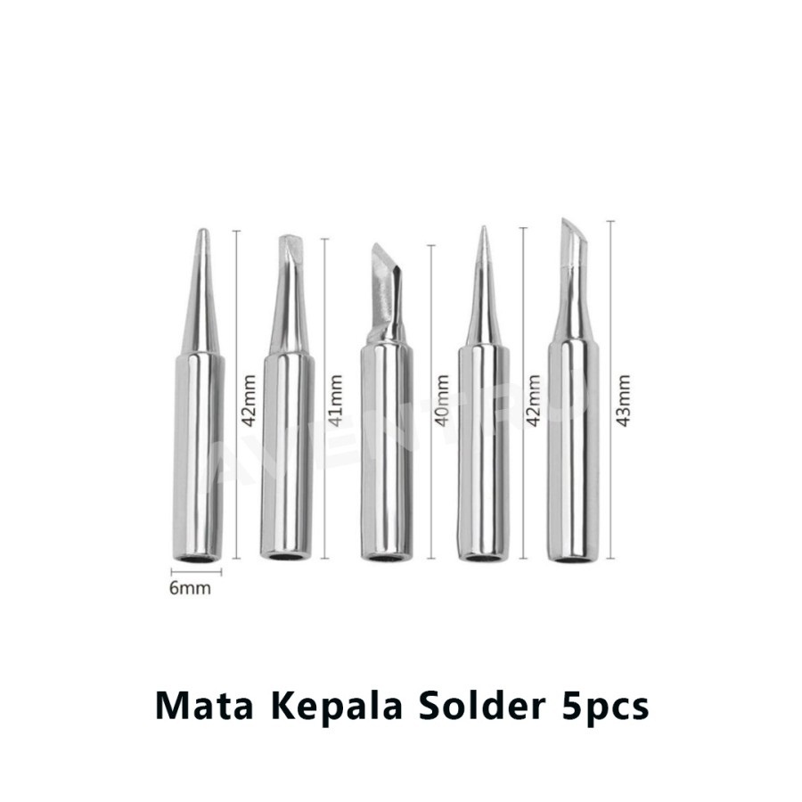 Mata Kepala Solder 5 pcs Set Iron Tips 900M T 5 pcs Pisau Lancip Station Set Head