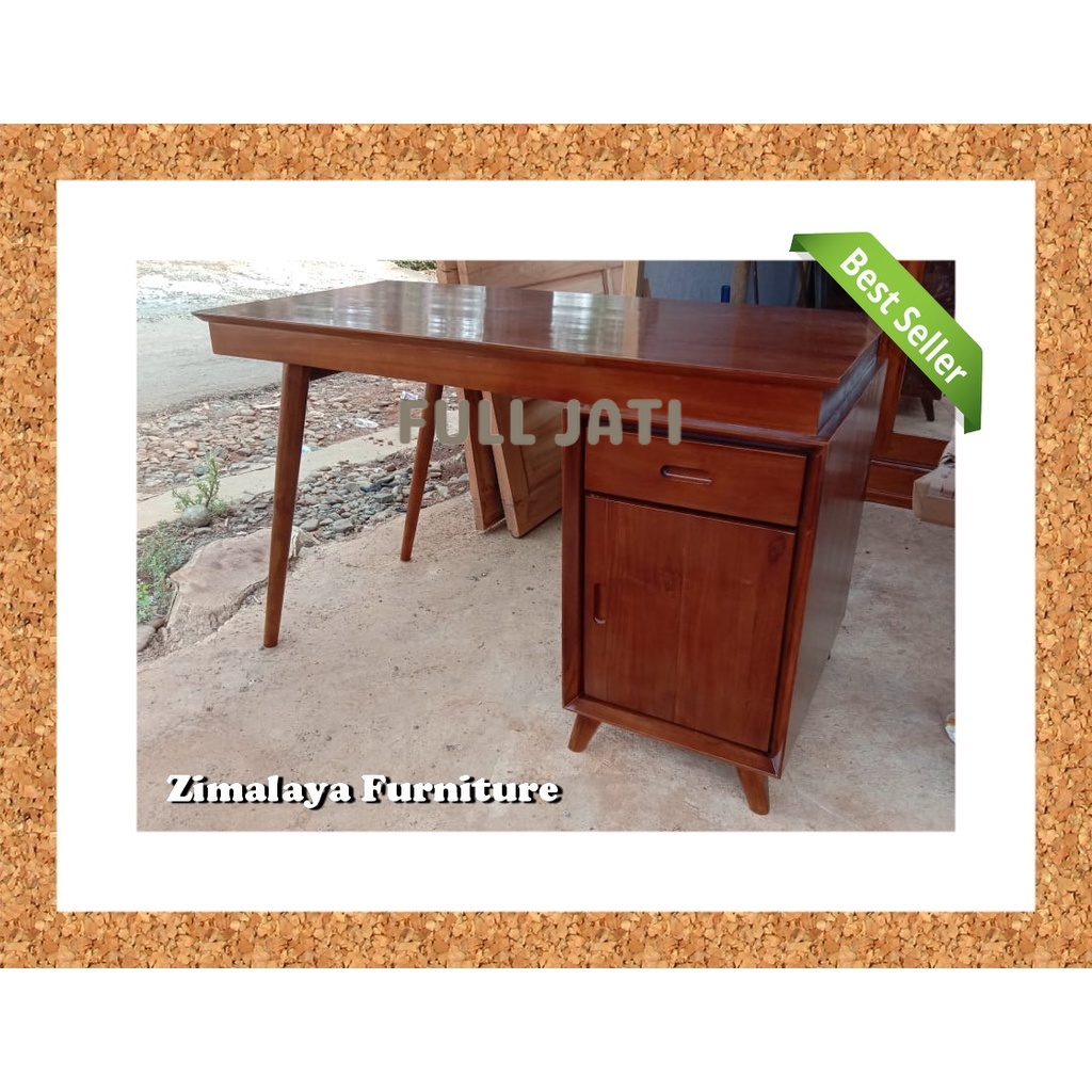Meja Kantor Jati, Meja Belajar Kayu Jati, Meja Karja Minimalis, Meja Belajar Minimalis Jati FULL JAT