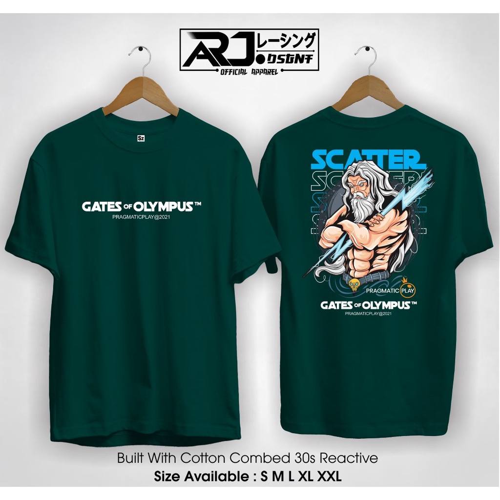 Kaos Baju Pragmatic Play Logo Gates Of Olympus Game Slot Kakek Zeus Scater Bahan Premium Keren Shopee Indonesia