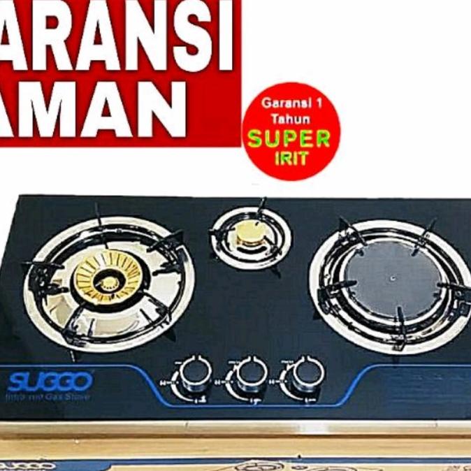 Kompor Gas Tanam / Duduk Merk Suggo 3 Tungku . 1tungku api infrared