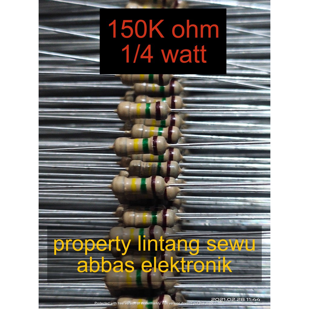 10PCS resistor 150k ohm 150 kilo ohm150000 ohm 0.25 watt