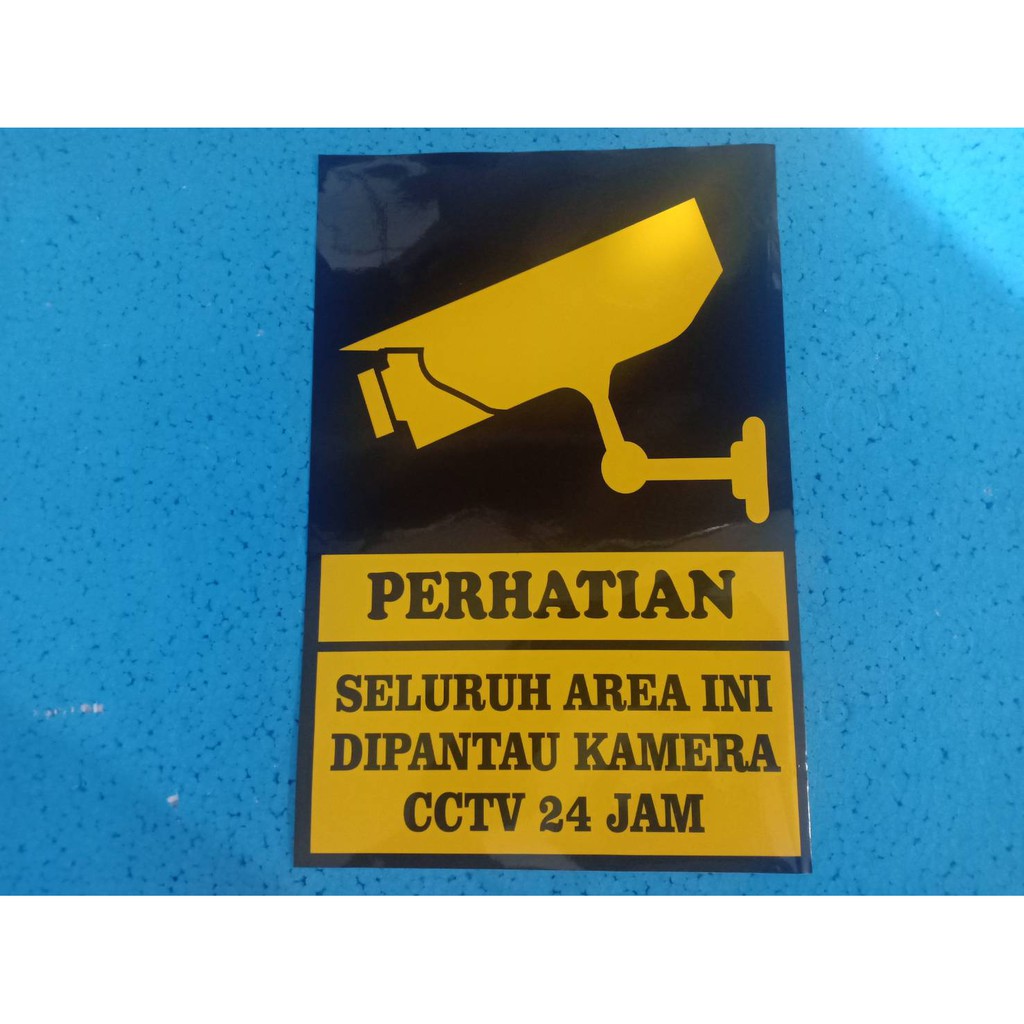 Sticker Stiker CCTV JUMBO ukuran 20x30cm 20 x 30 cm 28x20 cm untuk Gudang Hotel Minimarket Toko SPBU Parkiran