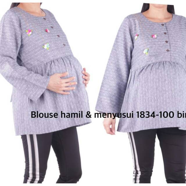 Baju hamil Blus hamil dan menyusui 1834 biru