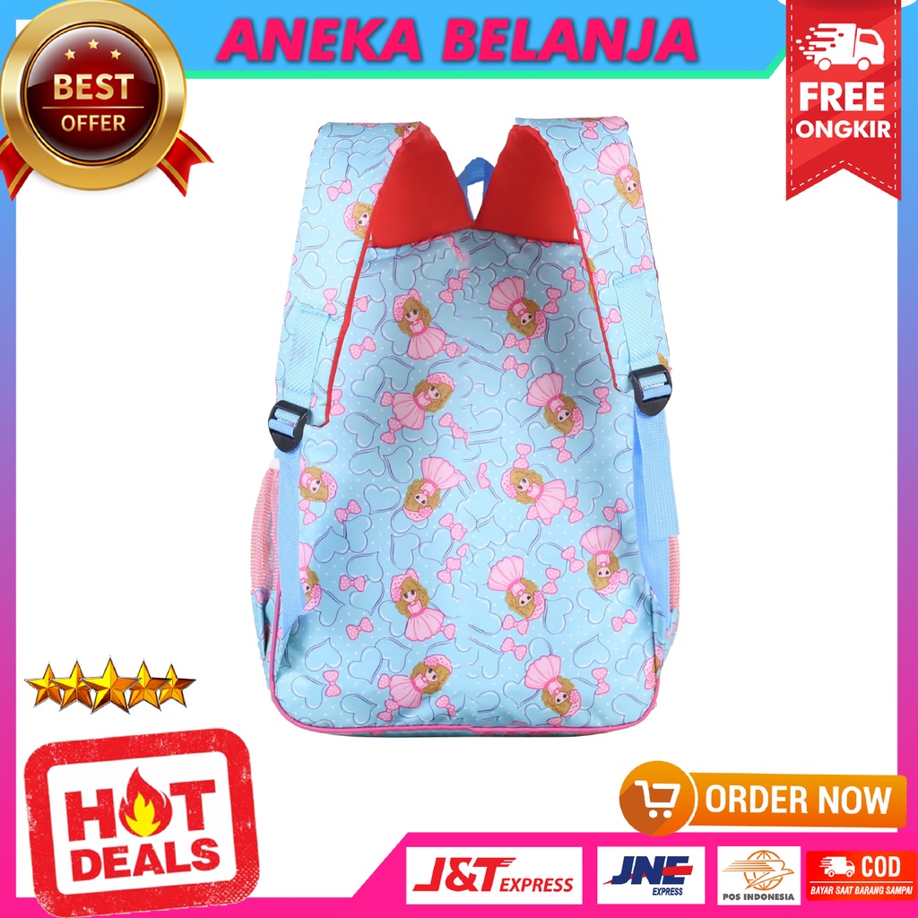 Tas Ransel Lampu Karakter Unicorn Warna Biru Imut Lucu Kekinian Cocok Untuk Anak Cewek TK PAUD