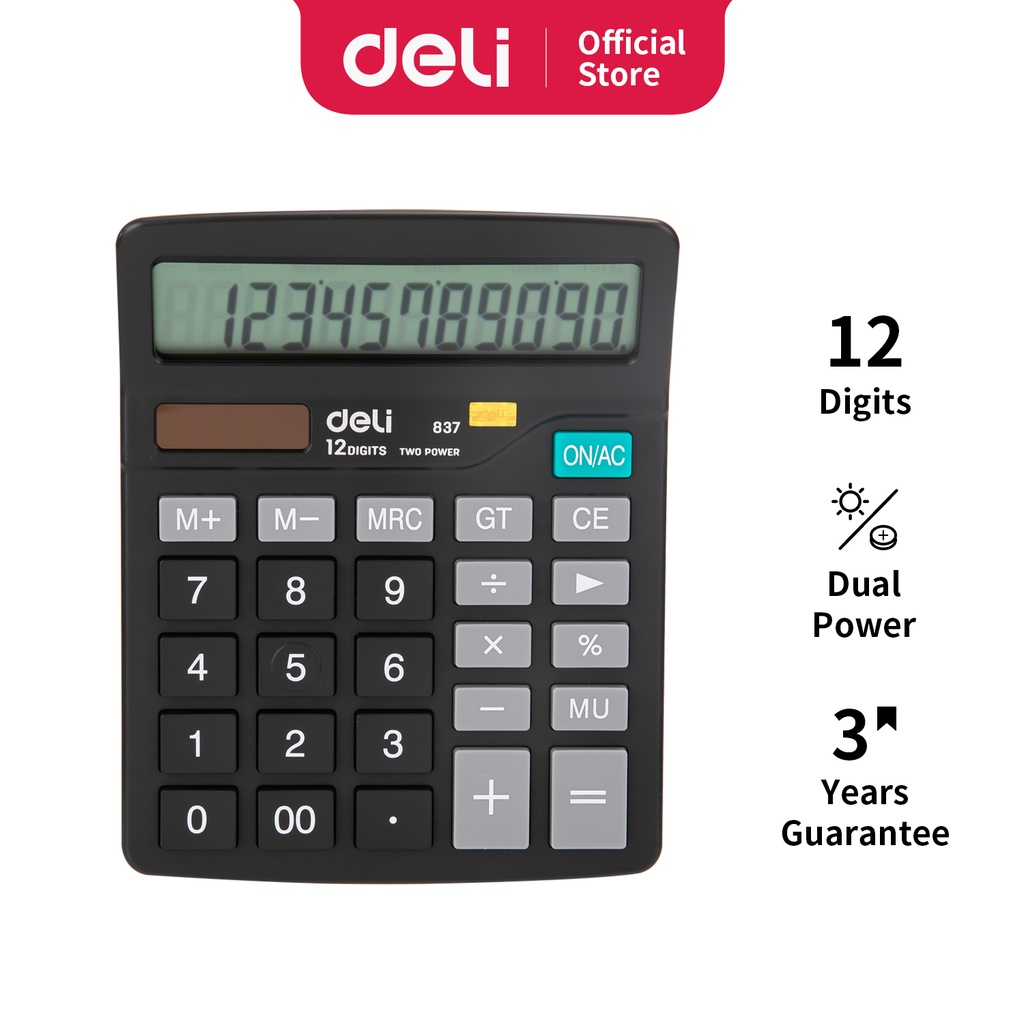 

Deli Kalkulator Double Power 12 digit Layar LCD kualitas tinggi W837
