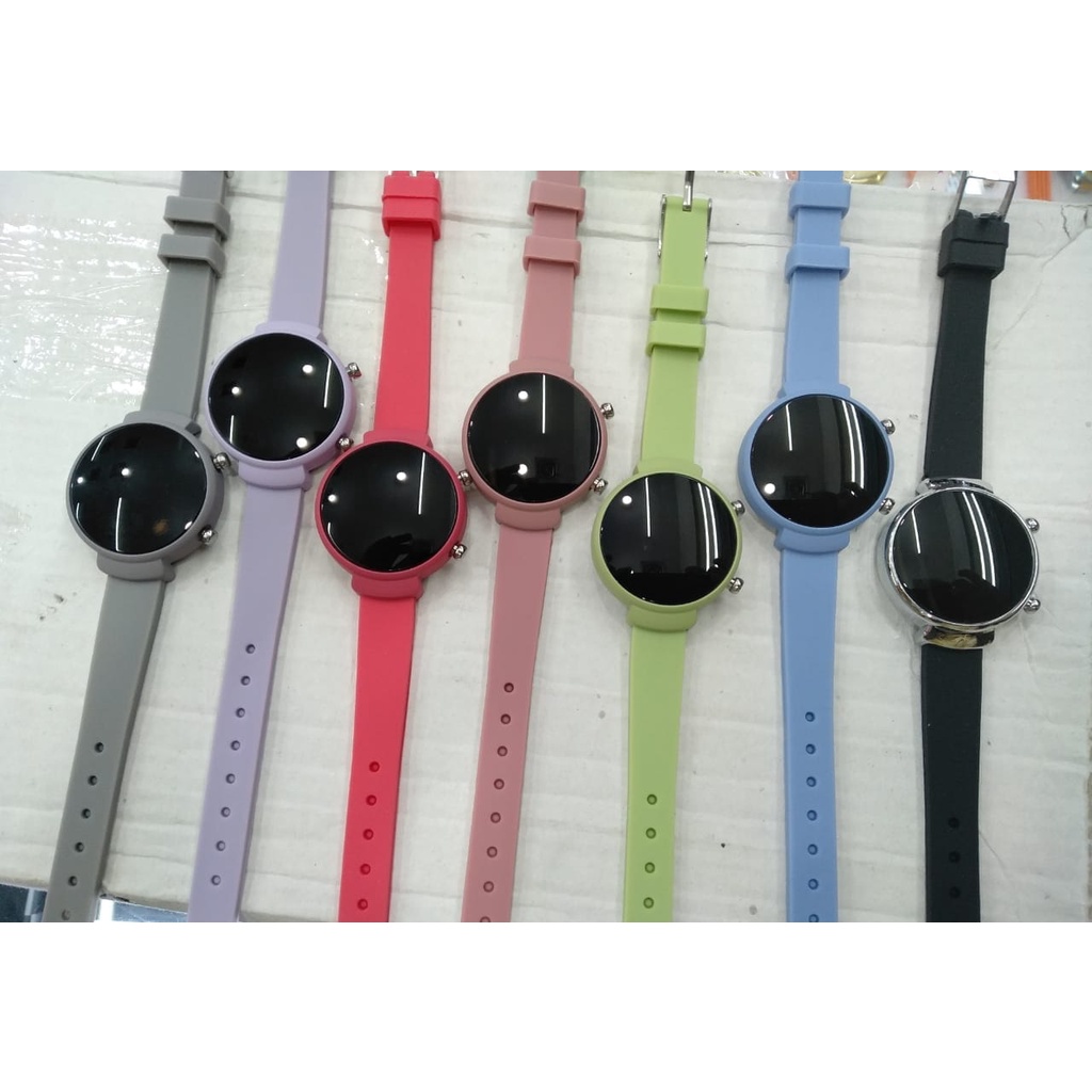 JAM TANGAN WANITA LED DIGITAL WATCH MONOL RUBBER WARNA / JAM TANGAN LED DIGITAL MONOL MURAH