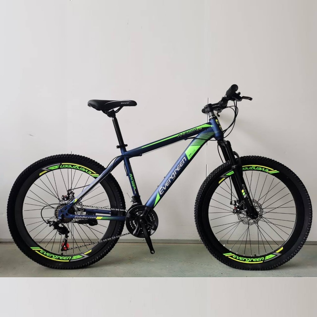 Sepeda Gunung Evergreen EG540 Ranger MTB Remaja-Dewasa 26 Inci Pelek Tinggi Hi-Ten Steel 3x7Sp DB